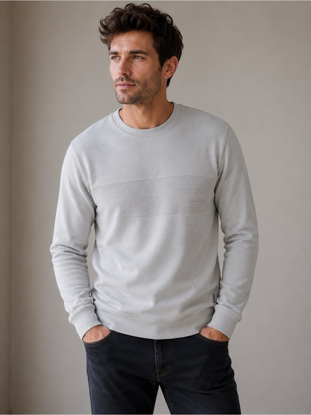 Ted Baker London Seekwal Crewneck Sweater in Stone Beige SZ 5 Mens XL